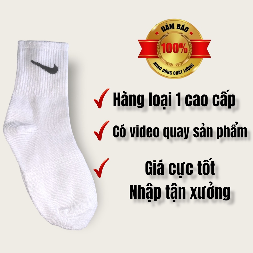Tất Ni_ke thể thao nam nữ cổ cao lửng thấp, Vớ thời trang hàng cực đẹp, Dày dặn không gây mùi