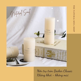 Hàng Chính Hãng - Nến Trụ Tròn Becker Classic Candle - Không khói và Không mùi - Đường kính 5cm - Natural Soul