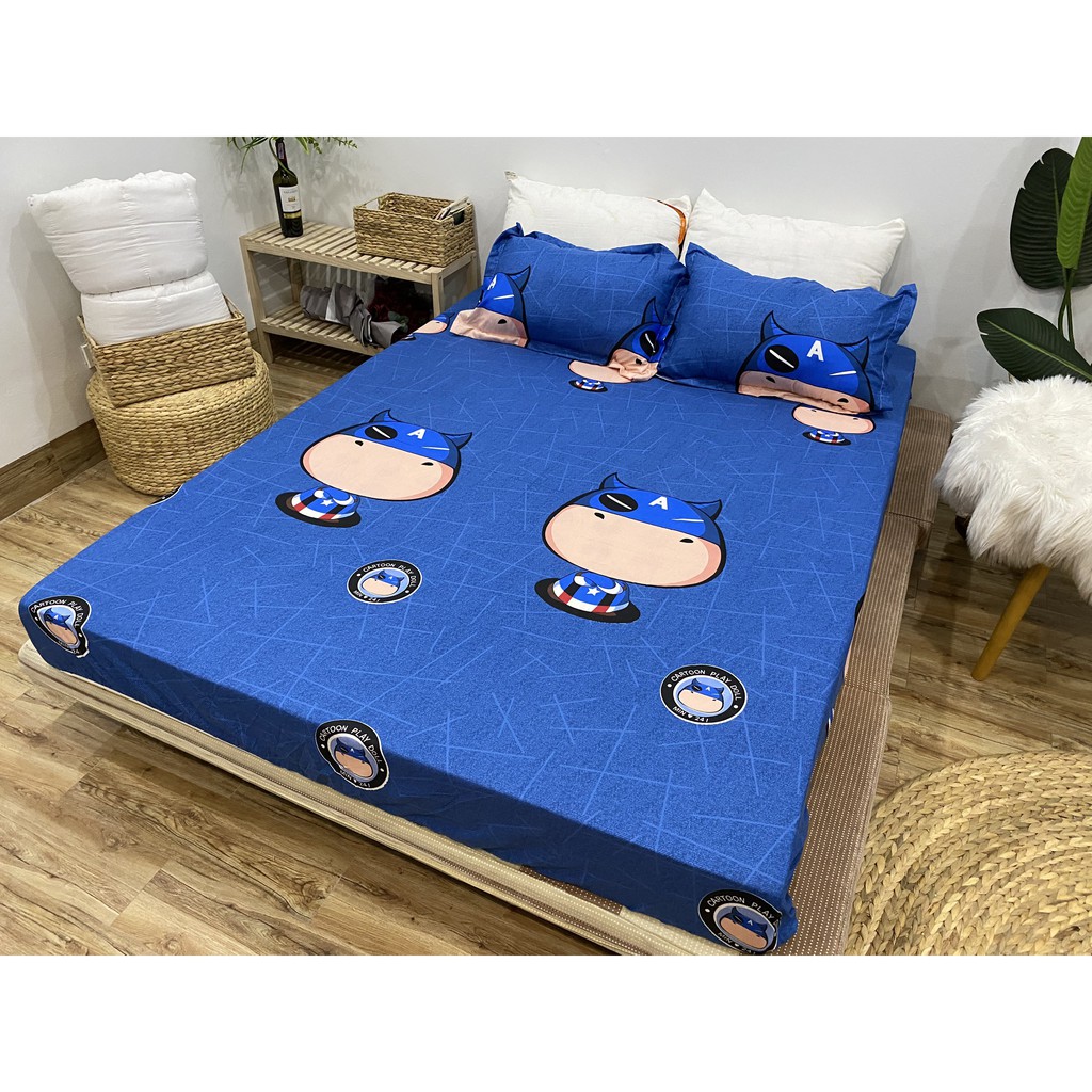 SET GA CHUN VÀ 2 VỎ GỐI NẰM COTTON POLY NGOCANHBEDDING HOT NHẤT HÈ 2021 MẪU SIÊU ANH HÙNG NEW