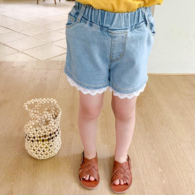 Quần Short Jeans Màu Trơn Cho Bé Gái