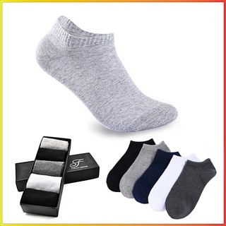 Tất vớ cotton 5 màu trơn cổ ngắn cho nam