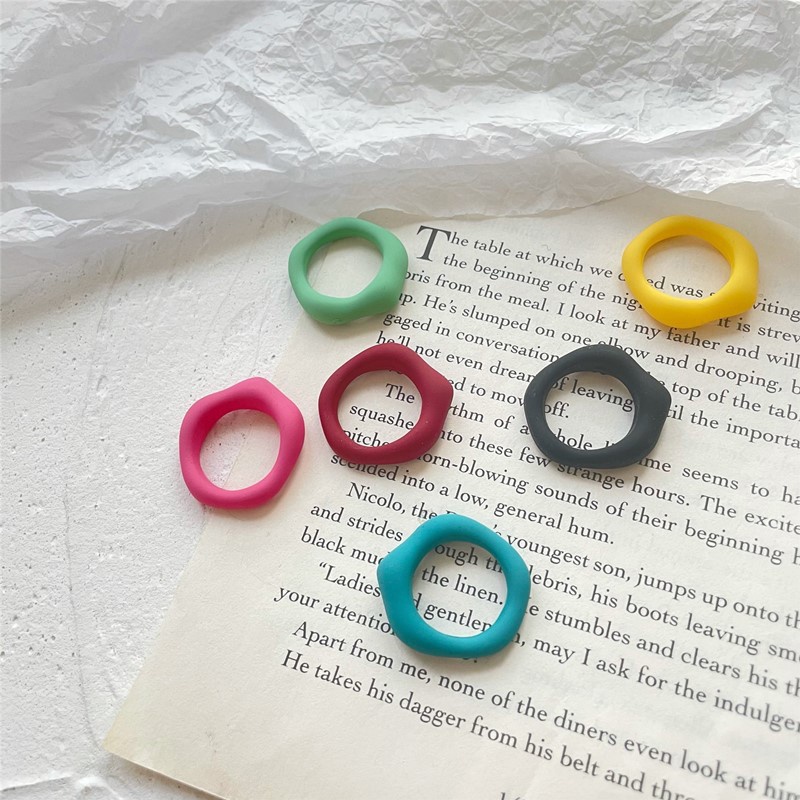 Nhẫn đa giác bằng nhựa acrylic đơn giản thời trang Hàn Quốc