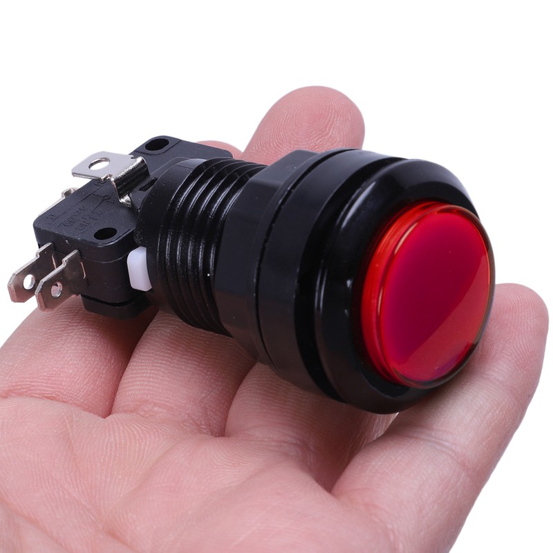  Arcade Game AC 250V 15A 24mm Dia Red Light Push Button + Micro Switch