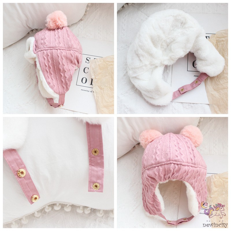Mũ nhung giữ ấm mùa đông thiết kế đáng yêu phong cách Hàn Quốc cho em bé