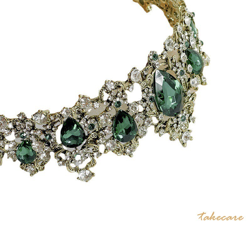 Vương Miện Cài Tóc Đính Đá Lấp Lánh Cho Cô Dâu