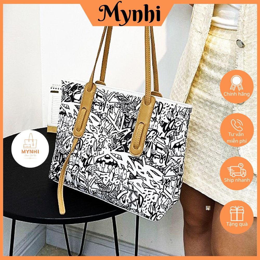 Túi xách nữ túi tote chất da cao cấp in họa tiết dễ thương SMN266