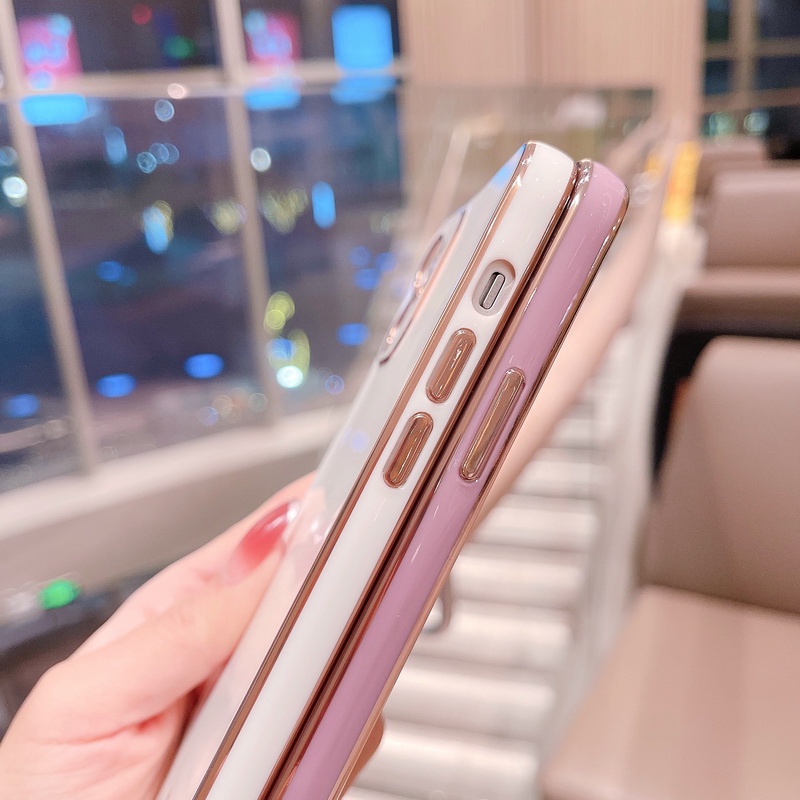 Ốp Điện Thoại TPU Siêu Mỏng Mạ Bóng Bảo Vệ Cho iPhone 14 13 12 11 Pro MAX X XR XS MAX 8 7 Plus + SE 2020