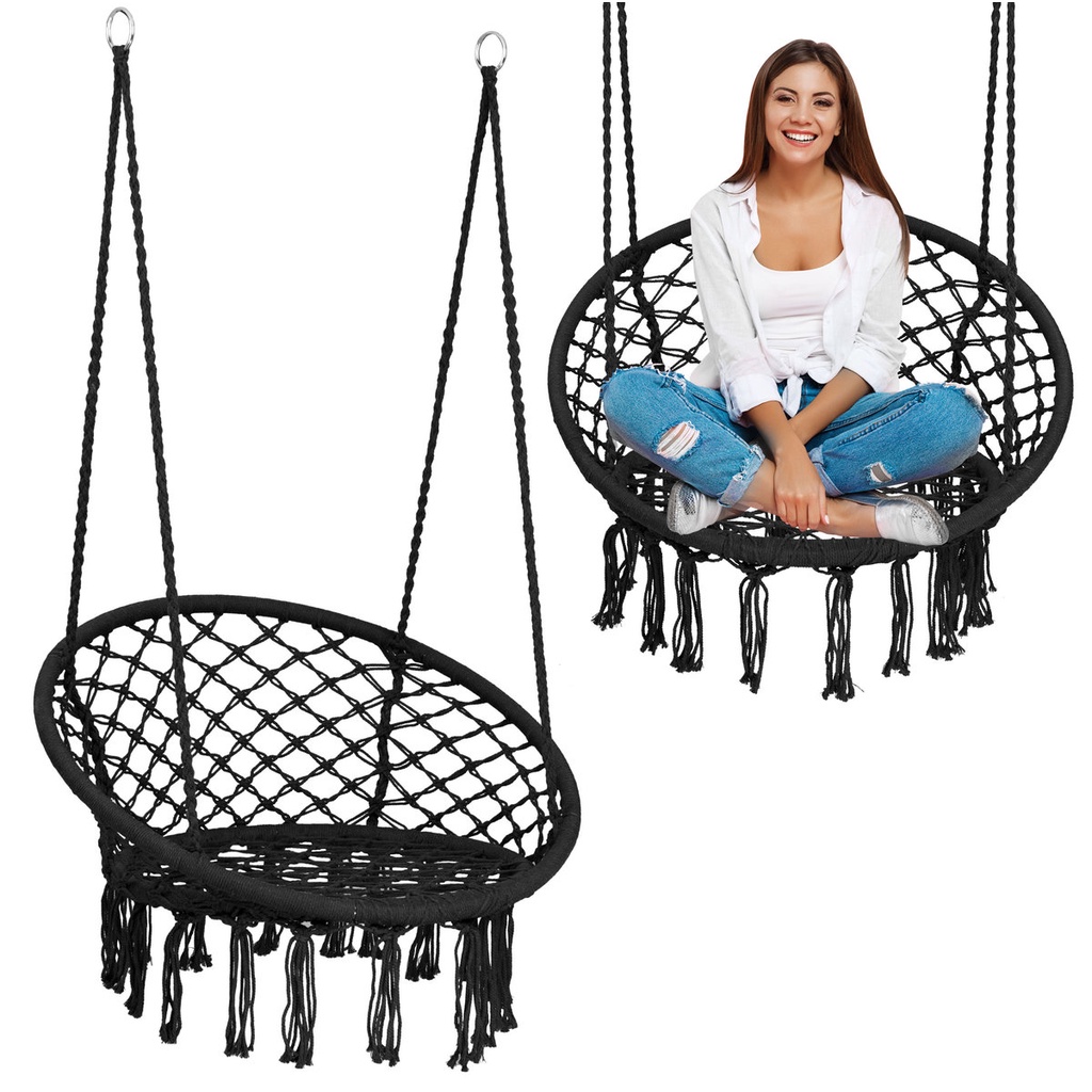 Xích đu dây đan Macrame swing cotton kinh bắc chưa bao gồm cần treo