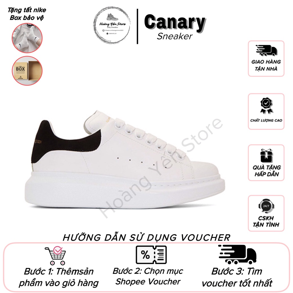 Giày Sneaker 𝐌𝐂 𝐐𝐔𝐄𝐄𝐍 Cao Cấp , Giày MCQ Độn Đế 3 Phân Màu Trắng Gót Đen Nam Nữ Thời Trang Hot Trend [ Giày Hoàng Yến ]