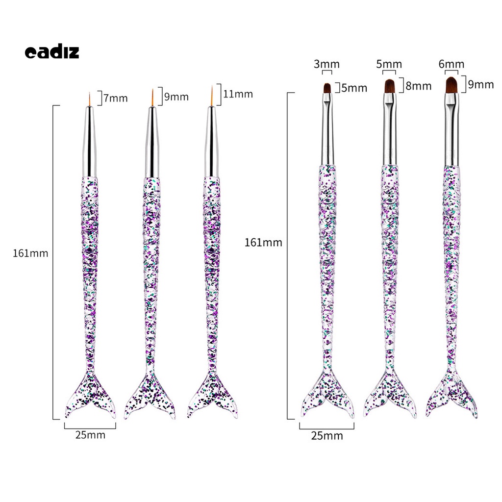 [Hàng mới về] Bộ cọ vẽ móng tay siêu mỏng cao cấp tiện dụng Cadi