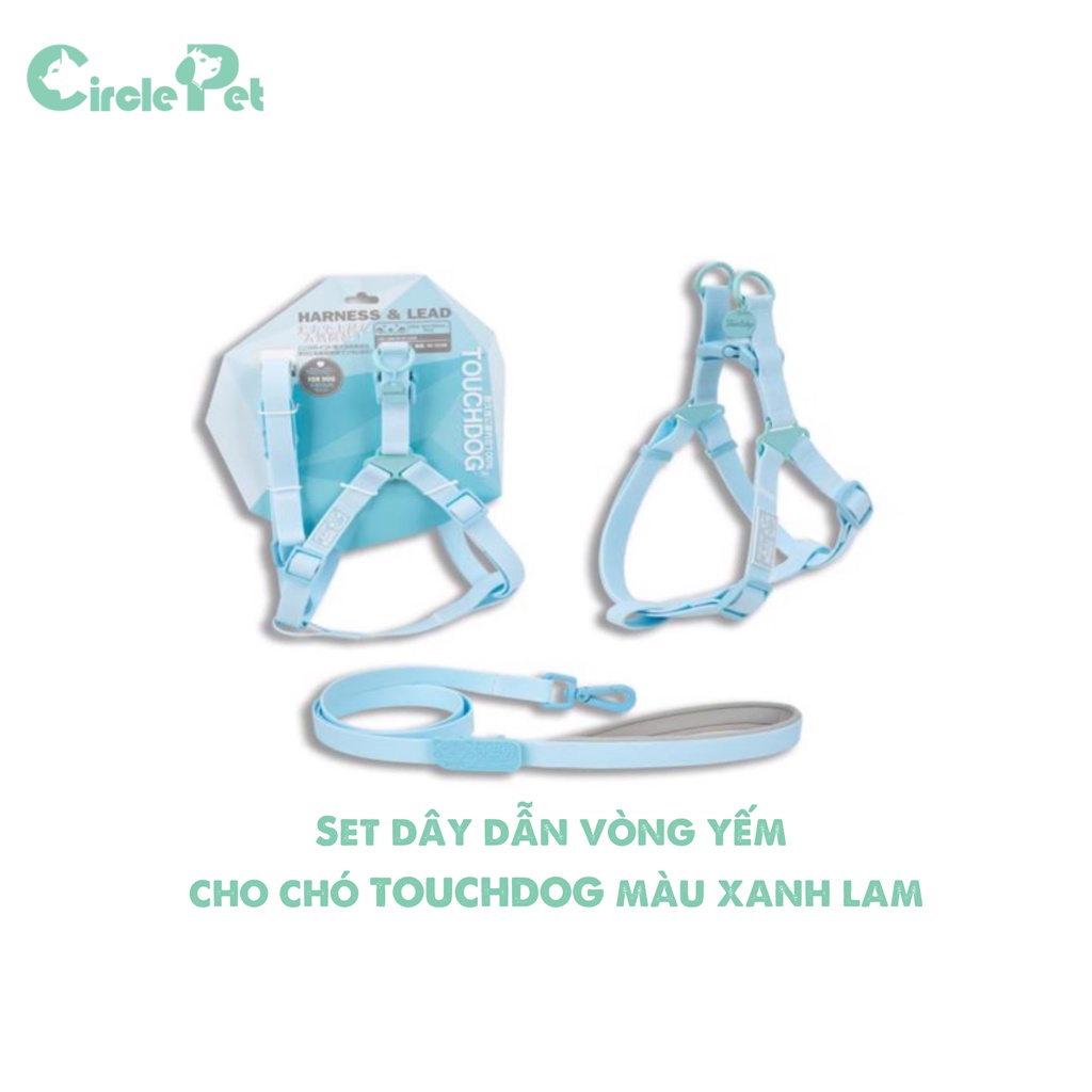 Bộ Dây Dẫn Vòng Yếm Cho Thú Cưng Touchdog Bền Chắc Điều Chỉnh Nhiều Kích Cỡ Nhiều Màu 15mm - Circle Pet