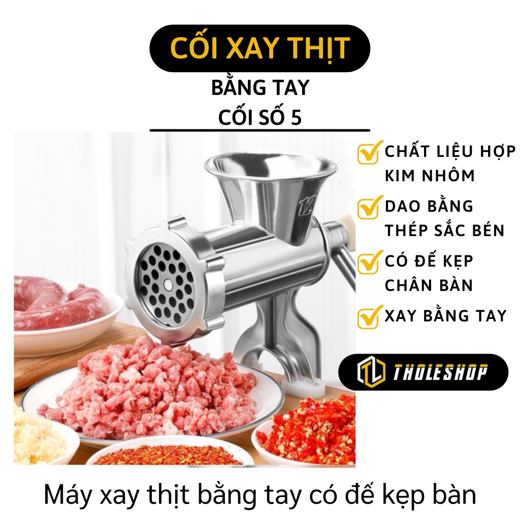 Cối Xay Thịt, Cá, Cua số 5 - Máy Xay Thịt Đa Năng Bằng Tay Đế Kẹp Bàn 5731