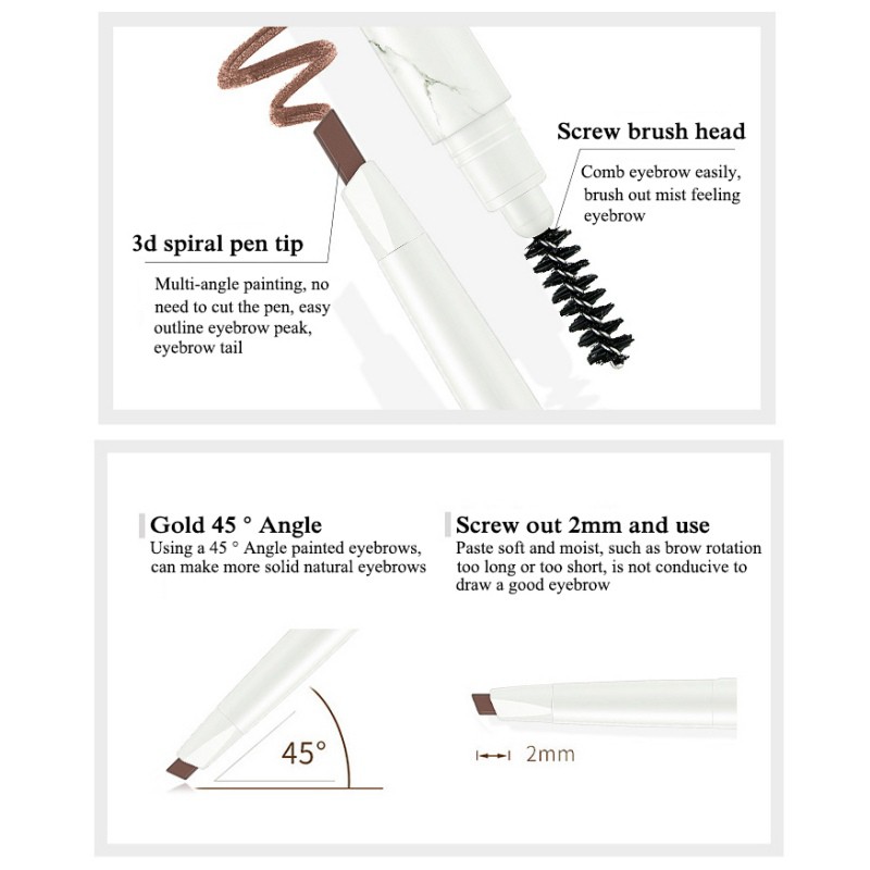 [Hàng mới về] Bút chì kẻ lông mày hai đầu chống thấm nước mồ hôi trang điểm tự nhiên dành cho người mới bắt đầu | BigBuy360 - bigbuy360.vn