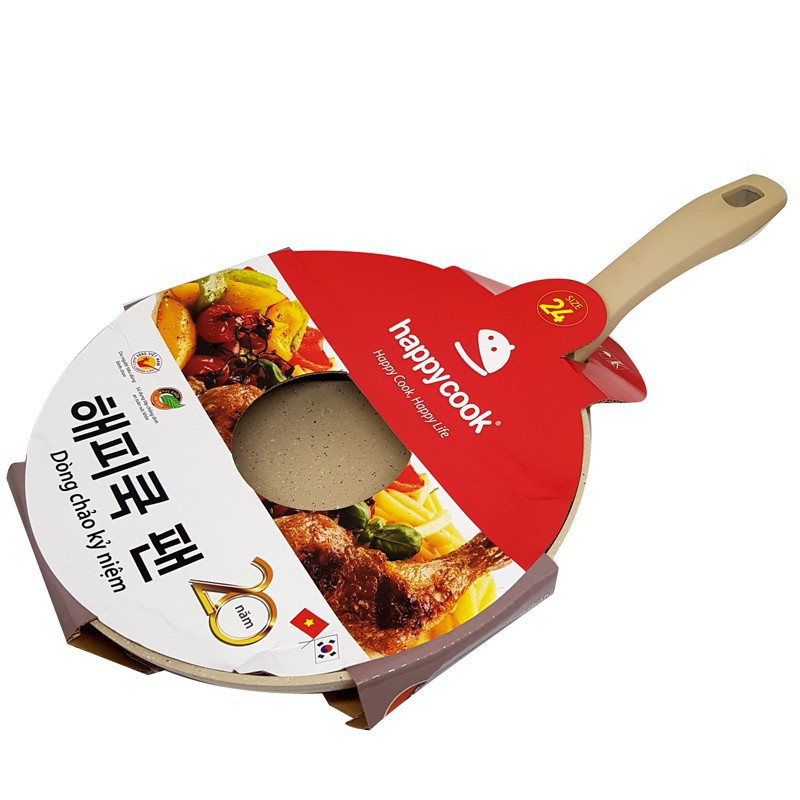 CHẢO CHỐNG DÍNH VÂN ĐÁ ĐÁY TỪ HAPPY COOK 24CM CHP-24