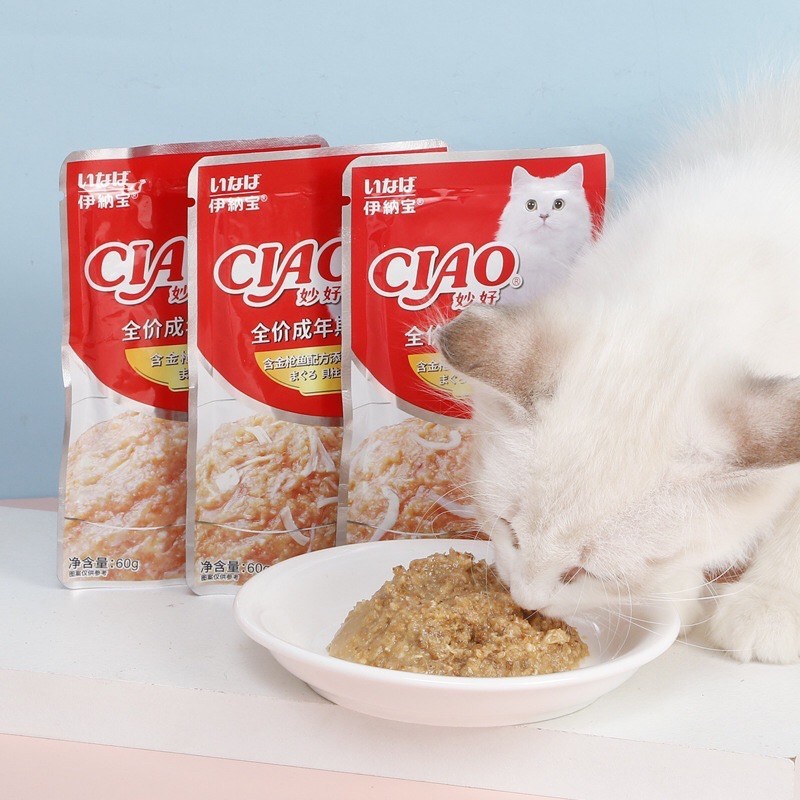 Pate Ciao cho mèo, Súp Thưởng CIAO 60g Cho Mèo nhiều vị