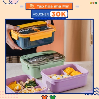 Hộp đựng cơm 3 ngăn cao cấp kèm muỗng đũa - dung tích 1250ml