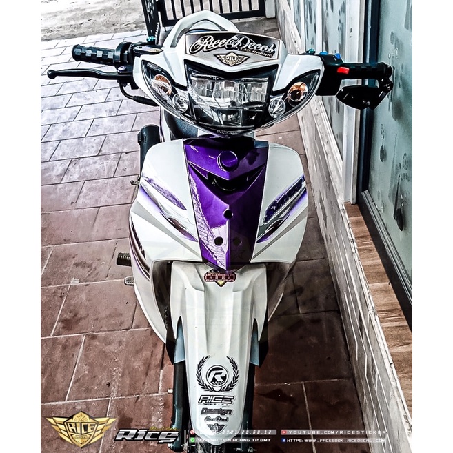 Tem Dán Dè Xe Máy Rice Trắng , Đen , Đỏ , Xanh... RICEDECAL®️
