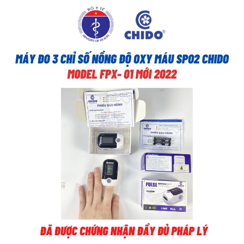 [Bảo hành 24 tháng CHIDO] Máy đo nồng độ oxi trong máu, máy đo spo2 model FPX- 01 kẹp ngón đo chính xác, đo nhịp tim