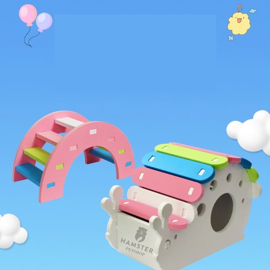Cầu thang gỗ chui cho Hamster