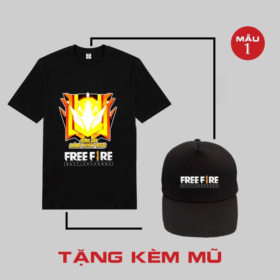 BST Áo FREE FIRE mẫu HOT nhất⚡️TẶNG KÈM MŨ FF⚡Áo thun game in hình Free Fire cực chất  / siêu hót bán chạy