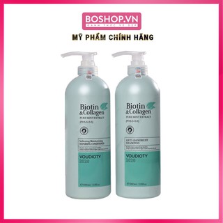 Combo Dầu Gội Xả Ngăn Ngừa Gàu Yuiluim Biotin & Collagen Pure Mint Extract Anti-Dandruff 1000ml