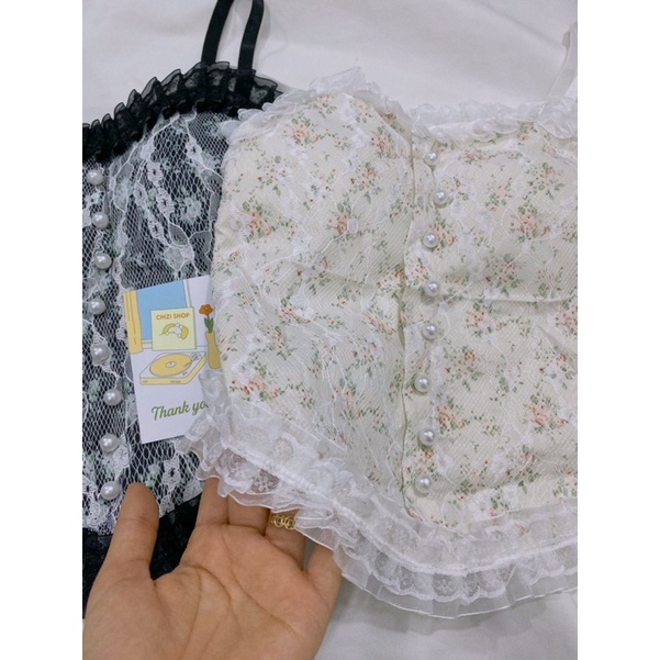 [NEW HO] ÁO BARA REN NÚT NGỌC HAI DÂY THIẾT KẾ QC DIỀN BÁNH BÈO HOẠ TIẾT HOA NHÍ LƯỚI ÔM CAO CẤP , CHIZI SHOP