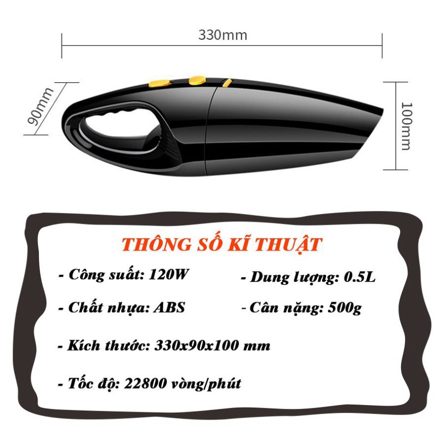 Giá Hot Máy Hút Bụi Ô Tô, Máy Hút Bụi Cầm Tay Không Dây - Tốc Độ Nhanh, Hút Mạnh, Công Suất 120W. Bảo Hành Uy Tín | BigBuy360 - bigbuy360.vn