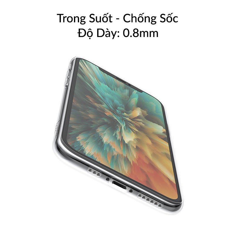 Ốp Lưng iPhone Trong Suốt Hoco Light Series Chất Liệu TPU Chống Sốc Dùng Cho iPhone 13 12 11 Pro Max X/ Xs Max, 7/8 Plus