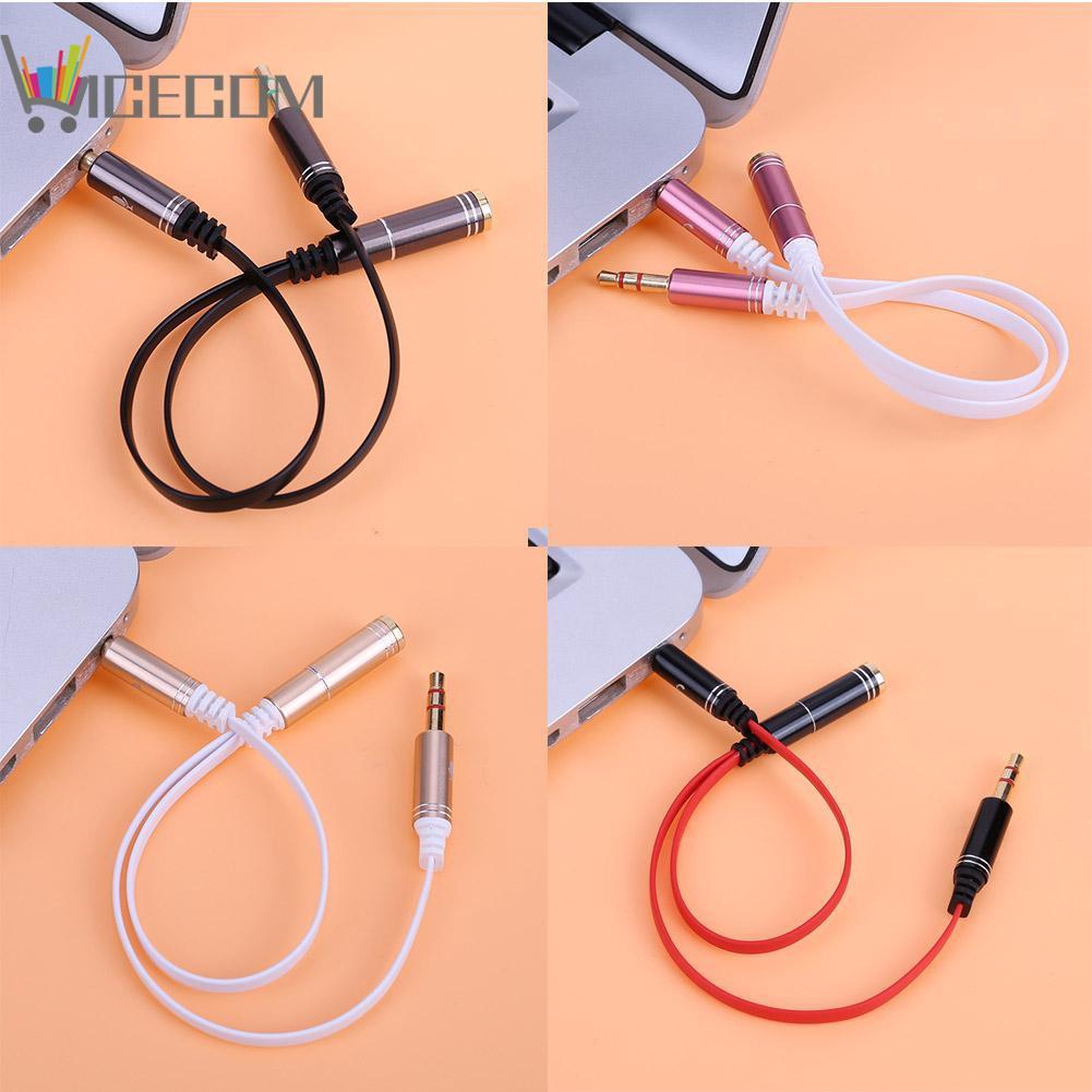 NI✿3.5mm Stereo Audio Y Splitter 1 Jack Female to 2 Male Headphone Adapter Cab