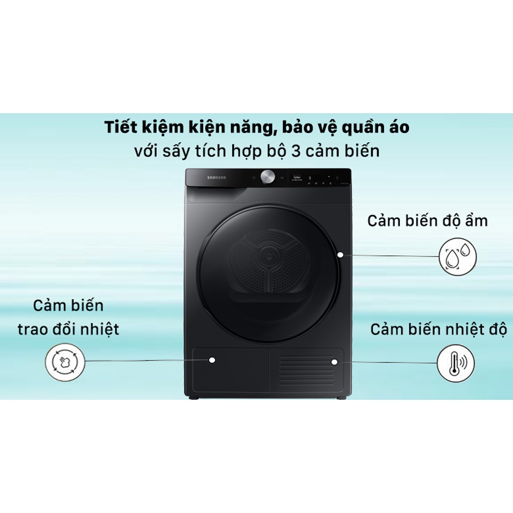 Máy sấy bơm nhiệt Samsung Inverter 9 Kg DV90T7240BB/SV 2021