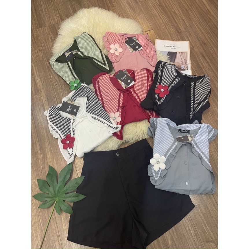 Sét babydoll caro bigsize Quỳnh Anh từ 50kg đến 100kg (M/L/XL/XXL)