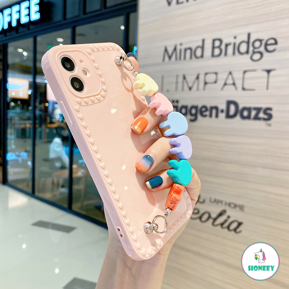 Ốp điện thoại TPU mềm có dây đeo tay hình thỏ bảo vệ cho Iphone 12 / 11 Pro Max / X / Xs Max / Xr / 8 / 7 Plus | BigBuy360 - bigbuy360.vn