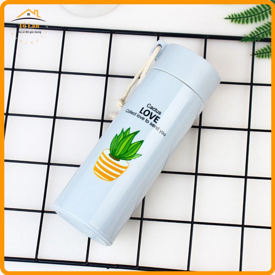 Bình Giữ Nhiệt Vỏ Nhựa Lõi Thủy Tinh / Bình Đựng Nước Xương Rồng 450ml | BigBuy360 - bigbuy360.vn