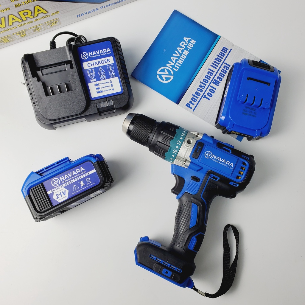 Máy Khoan Pin NAVARA 21v Siêu Khỏe - Lõi Đồng - Không Than