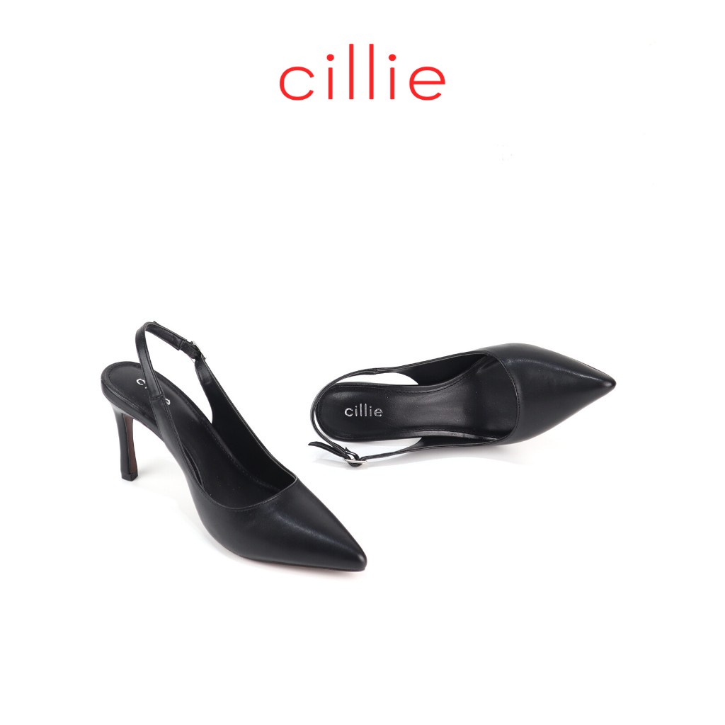 NEW Giày cao gót nữ kiểu dáng slingback thanh lịch mũi nhọn gót thanh cao 9cm đi làm dạo phố Cillie 1234 . .