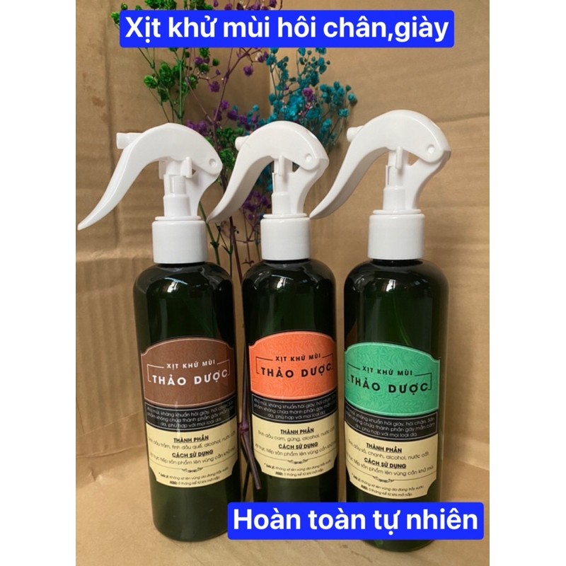 Xịt khử mùi hôi chân, giày dép, tủ..... (chai 250ml) tặng kèm 5 gói hút ẩm chống ẩm, mốc