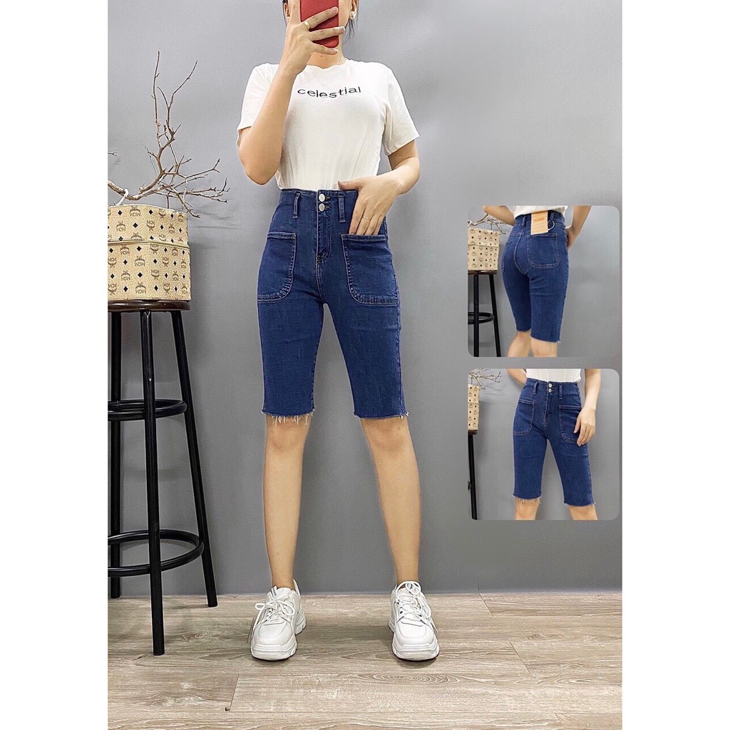 [FREESHIP_50K] Quần jean ngố nữ túi trước, co giãn mịn đẹp AnNgo - AT56