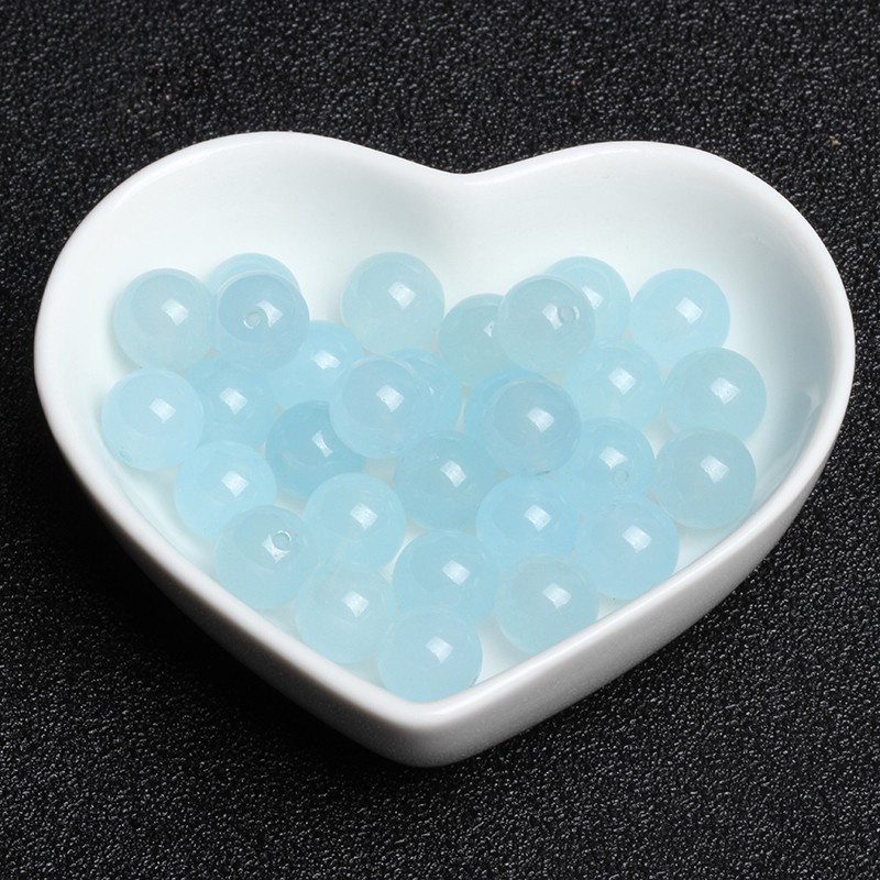 4a màu xanh tự nhiên chalcedony pha lê chính hãng thạch anh một hạt trang sức tự làm