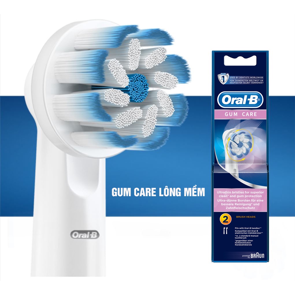 Đầu bàn chải đánh răng điện Oral-B Braun Gum Care, lông siêu mềm, hàng chính hãng, Minh House