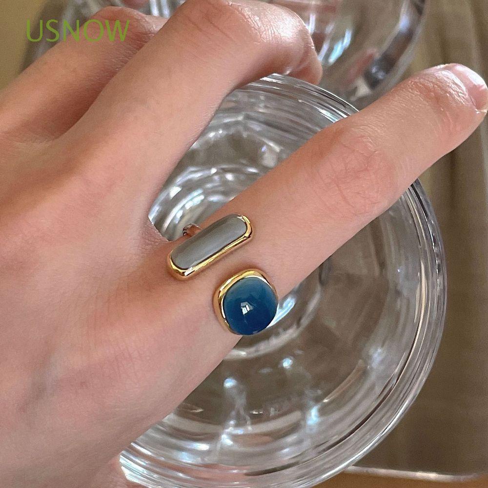 Nhẫn Kim Loại Đính Đá Zircon Phong Cách Hàn Quốc Thanh Lịch Đơn Giản Dành Cho Nữ