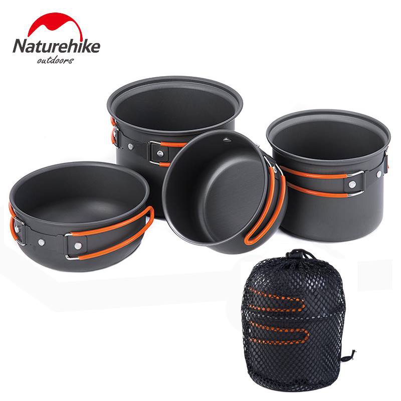 Bộ nồi dã ngoại cao cấp Naturehike (4 món) NH15T401 -Vcamping