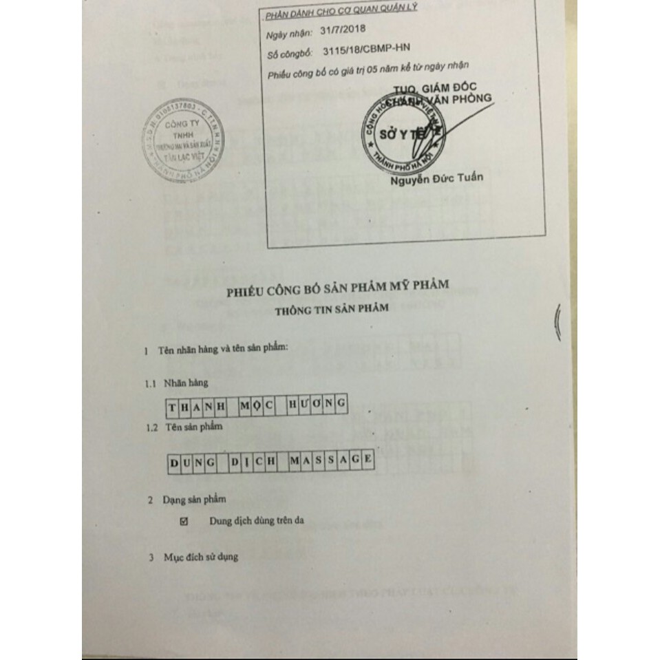 Dung dịch massage - Xoa Bóp Thanh Mộc hương 500ml