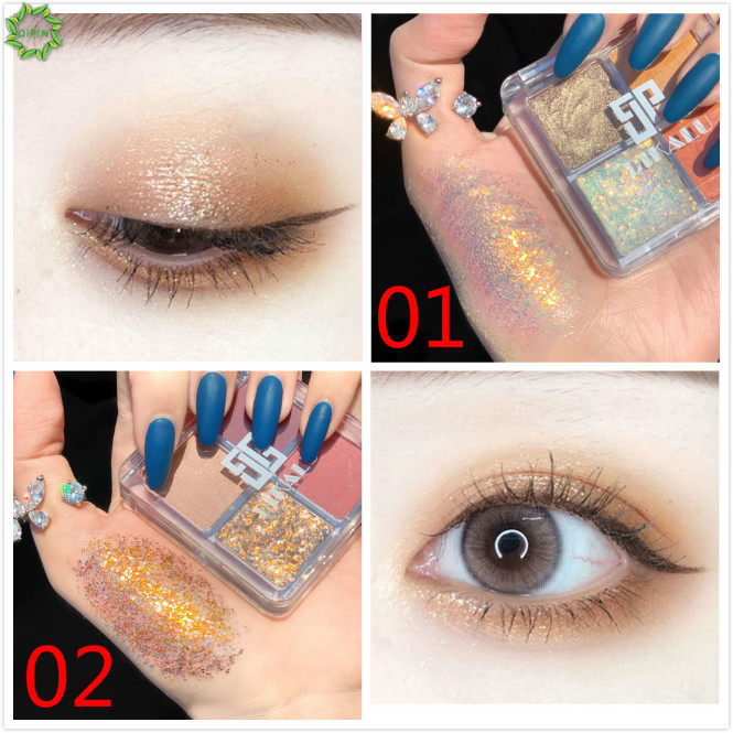 [Hàng mới về] Bảng Phấn Mắt Qipin 4 Màu Ánh Ngọc Trai Lấp Lánh Chống Thấm Nước Phong Cách Hàn Quốc | BigBuy360 - bigbuy360.vn