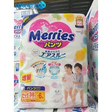 Tã quần Merries XL38+6  (shop chuongvang)