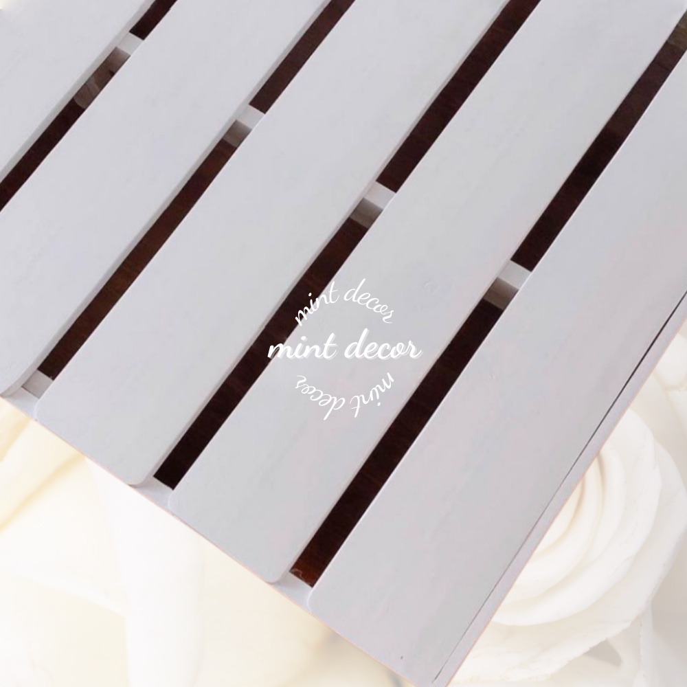 Giường Pallet Gỗ Thông Màu Trắng Gấp Gọn Chân Cao Đa Dạng Kích Thước