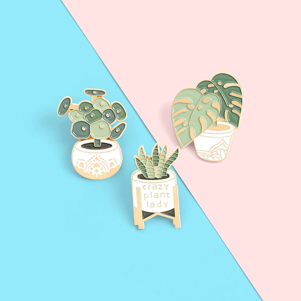 MIHAN1 Gift for Friends Lapel Pin Jewelry Custom Crazy Plant Lady Enamel Pins Clothes Sansevieria Brooches Bag Backpacks Novelty Potted Plant Badge