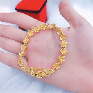 Lắc tay nữ chạm hình bông hoa mai mạ vàng kiểu cưới cực xinh