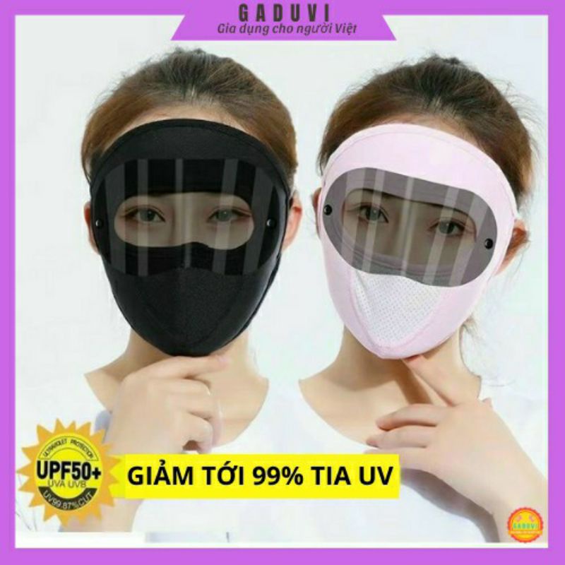 Khẩu trang Ninja kín mặt có kính râm chống nắng, chống tia UV, chống bụi, có lỗ thoáng khí