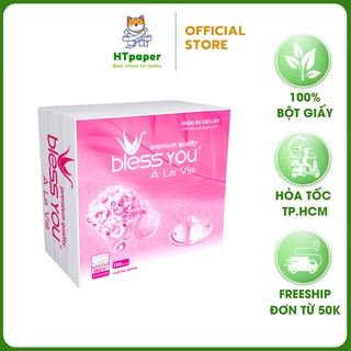 HOẢ TỐC Khăn giấy vuông Bless You À La Vie khổ 23 x 23 cao cấp 100 tờ tiện