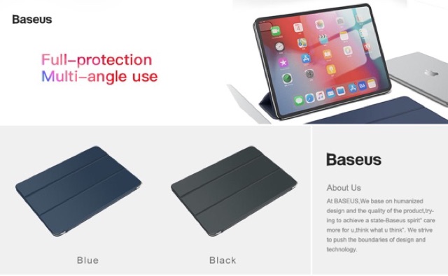 Bao da Baseus Simplism Y-Type Leather Smart Case For iPad Pro (2018/2020)- 11/12.9 inch | BigBuy360 - bigbuy360.vn